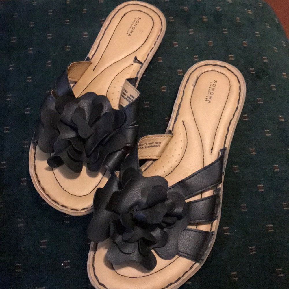 Sonoma black slip on sandals